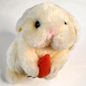 Vtg Easter Bunny Stuffed Animal Plush Felt Carrot Cuddle Wit Toys 6 in w/ Tags